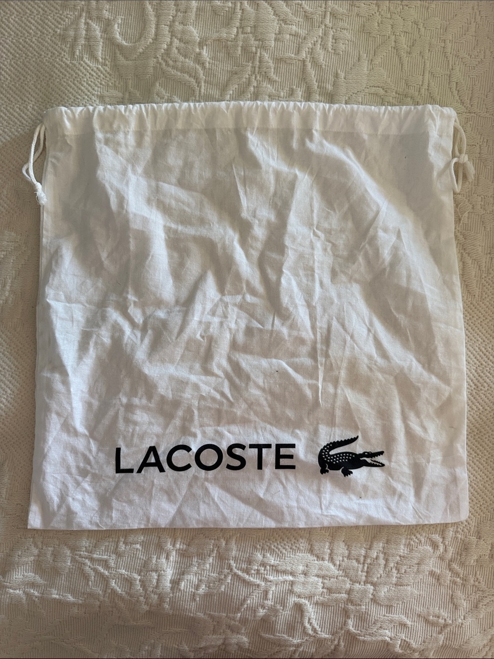 Lacoste Whute Black Drawstring Dust Bag